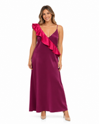 Arriendo de vestido largo de seda colección CDP