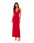 Arriendo de Vestido rojo lycra ajustado espalda cruzada