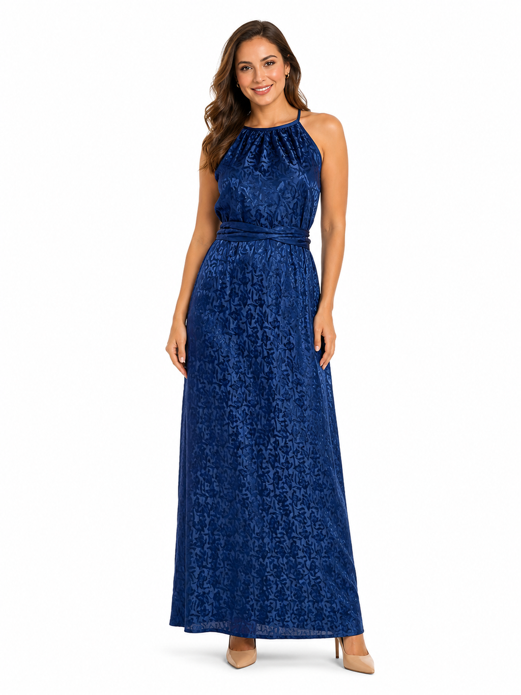 Arriendo de Vestido largo azul flores marca pippa