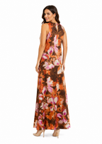 Arriendo de Vestido largo flores acuarela marca LOVA