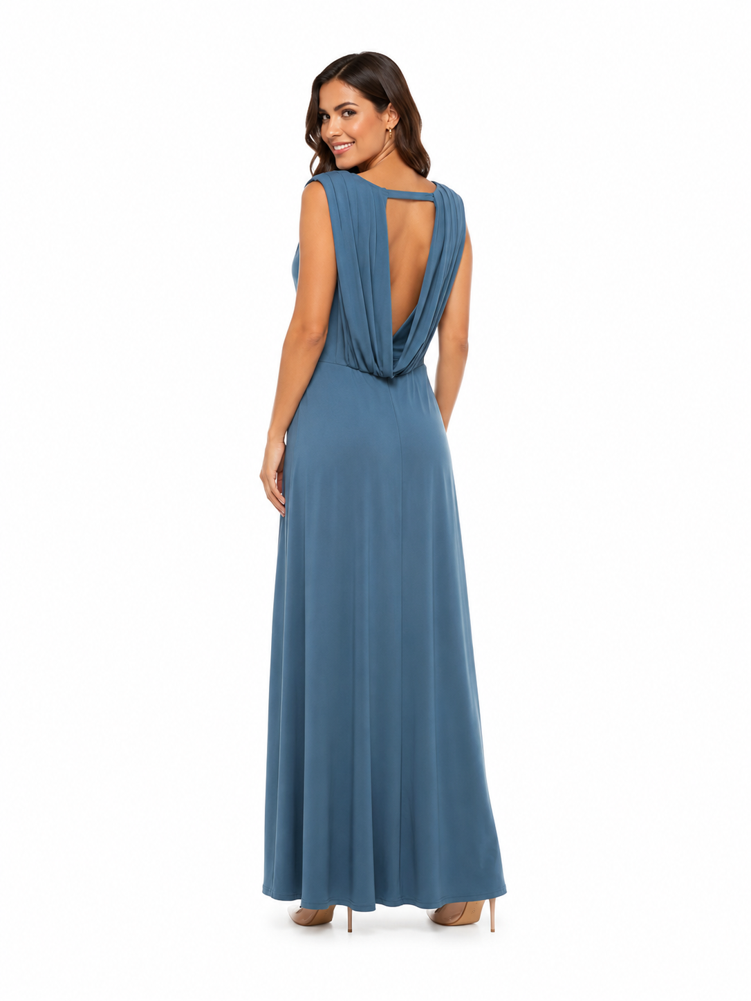 Arriendo de vestido largo celeste claro