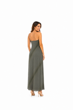 Arriendo de Vestido largo strapless verde Stradivarius