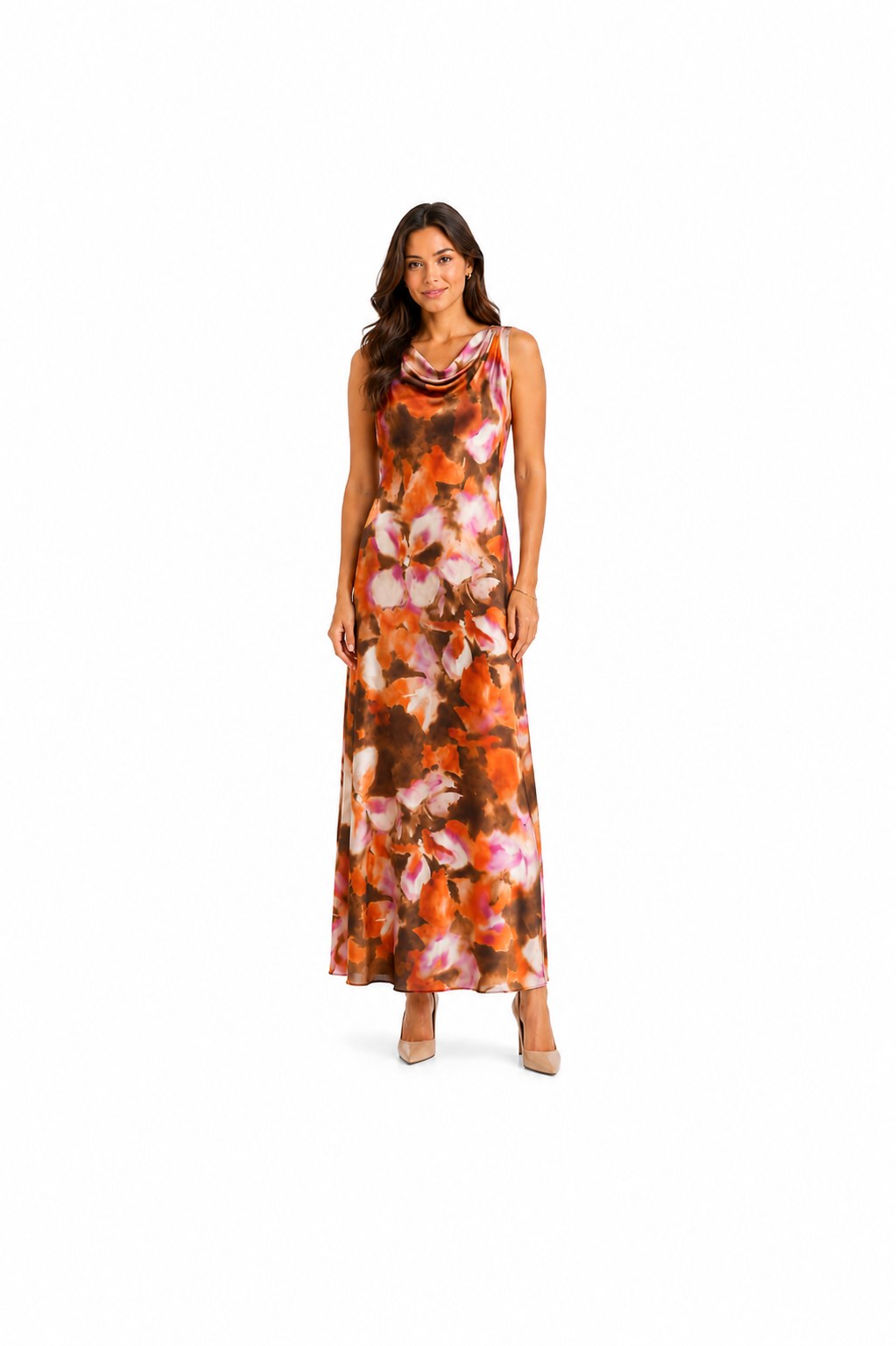 Arriendo de Vestido largo flores acuarela marca LOVA