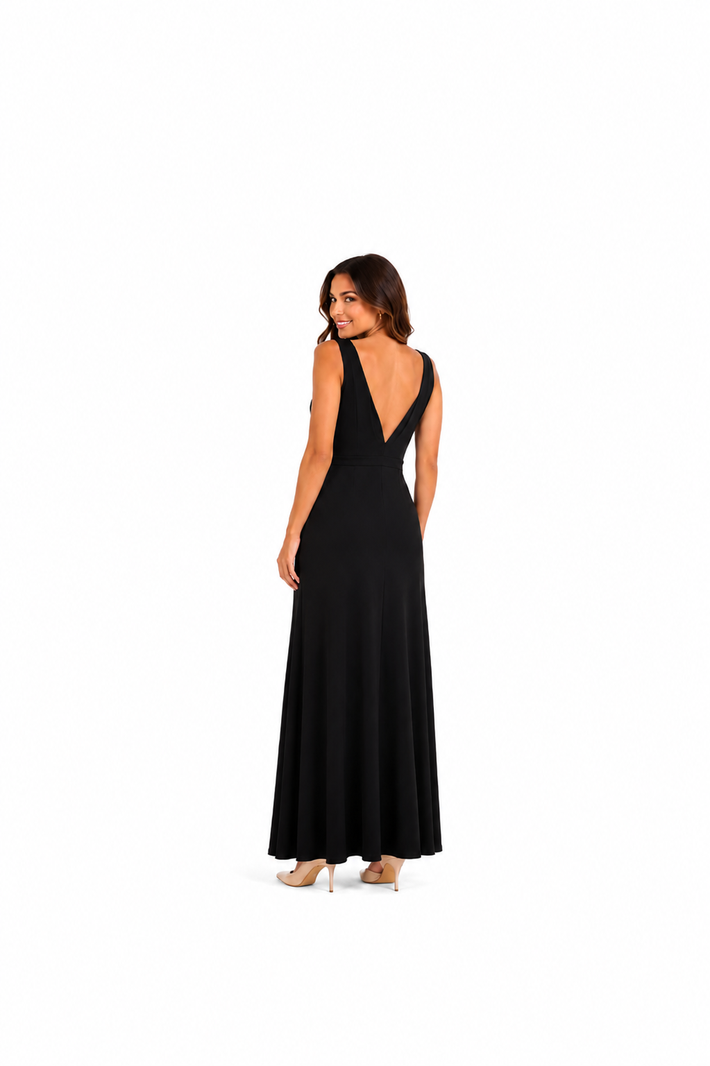 Arriendo de Vestido largo negro elastizado tipo sirena talla única con tajo adelante y valva