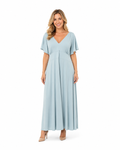 Arriendo de vestido largo celeste lycra elasticado