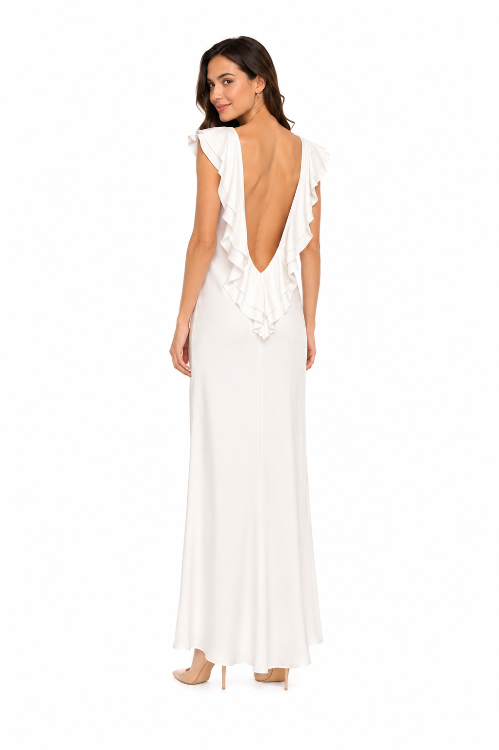 Arriendo de vestido lago novia o civil blanco con vuelos