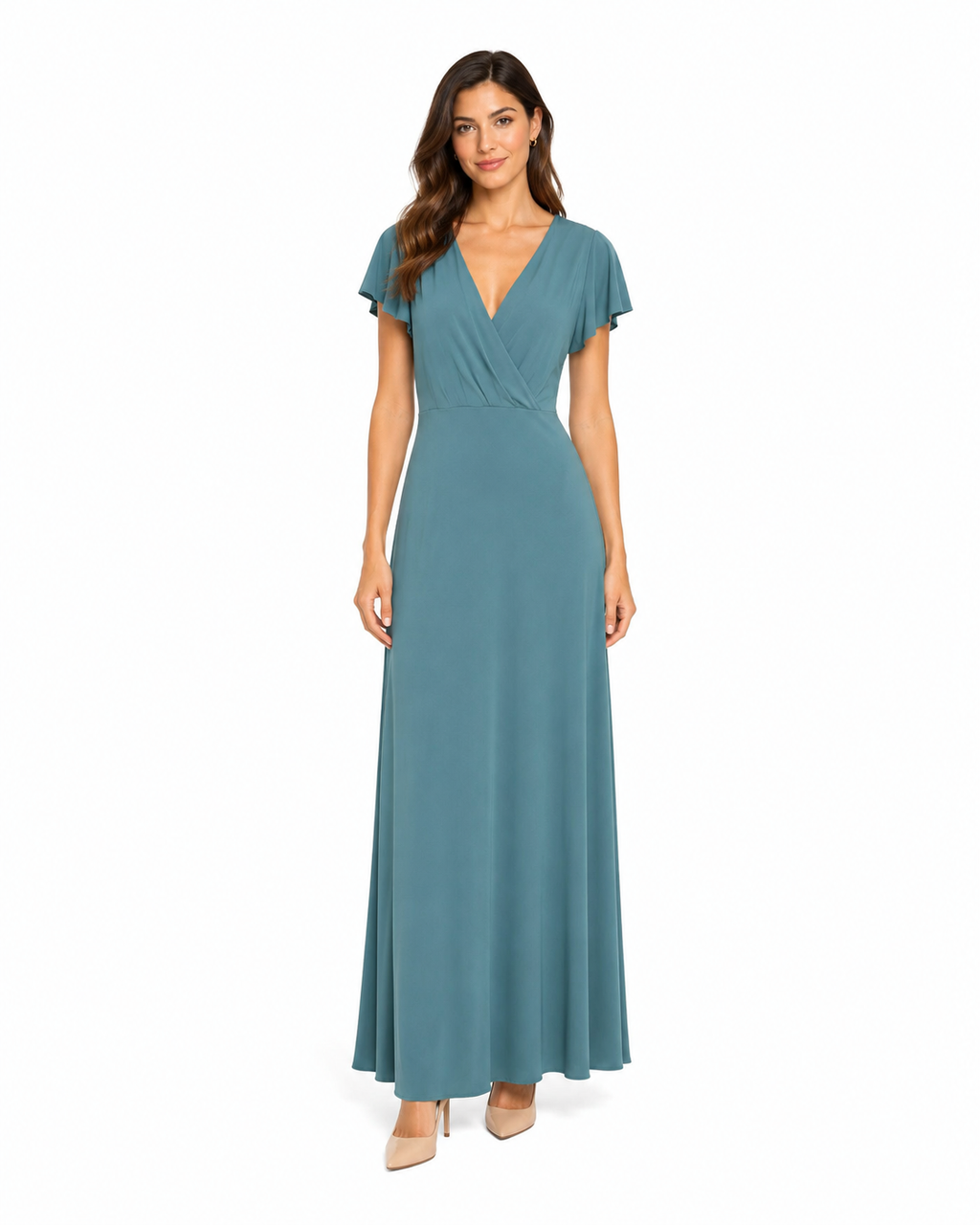 Arriendo de vestido lycra elasticado escote y espalda en V