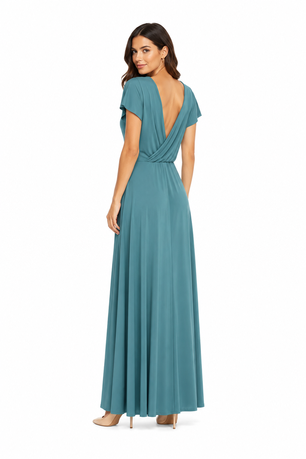 Arriendo de vestido lycra elasticado escote y espalda en V
