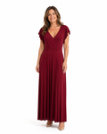Arriendo de vestido largo de lycra rojo italiano escote y espalda en V