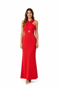 Arriendo de Vestido rojo lycra pesada y cruzado adelante, marca Miss Ord