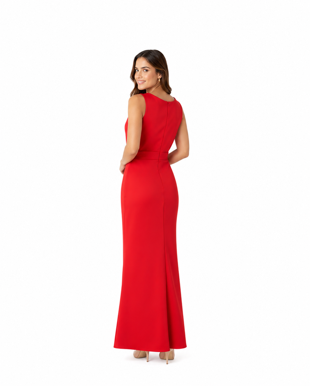 Arriendo de Vestido rojo lycra pesada y cruzado adelante, marca Miss Ord