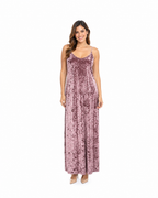 Arriendo de Vestido largo it velvet plush rosado claro