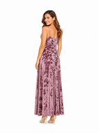 Arriendo de Vestido largo it velvet plush rosado claro