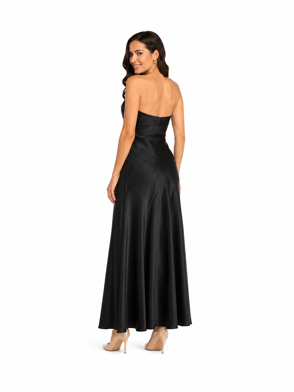 Arriendo de Vestido negro largo strapless