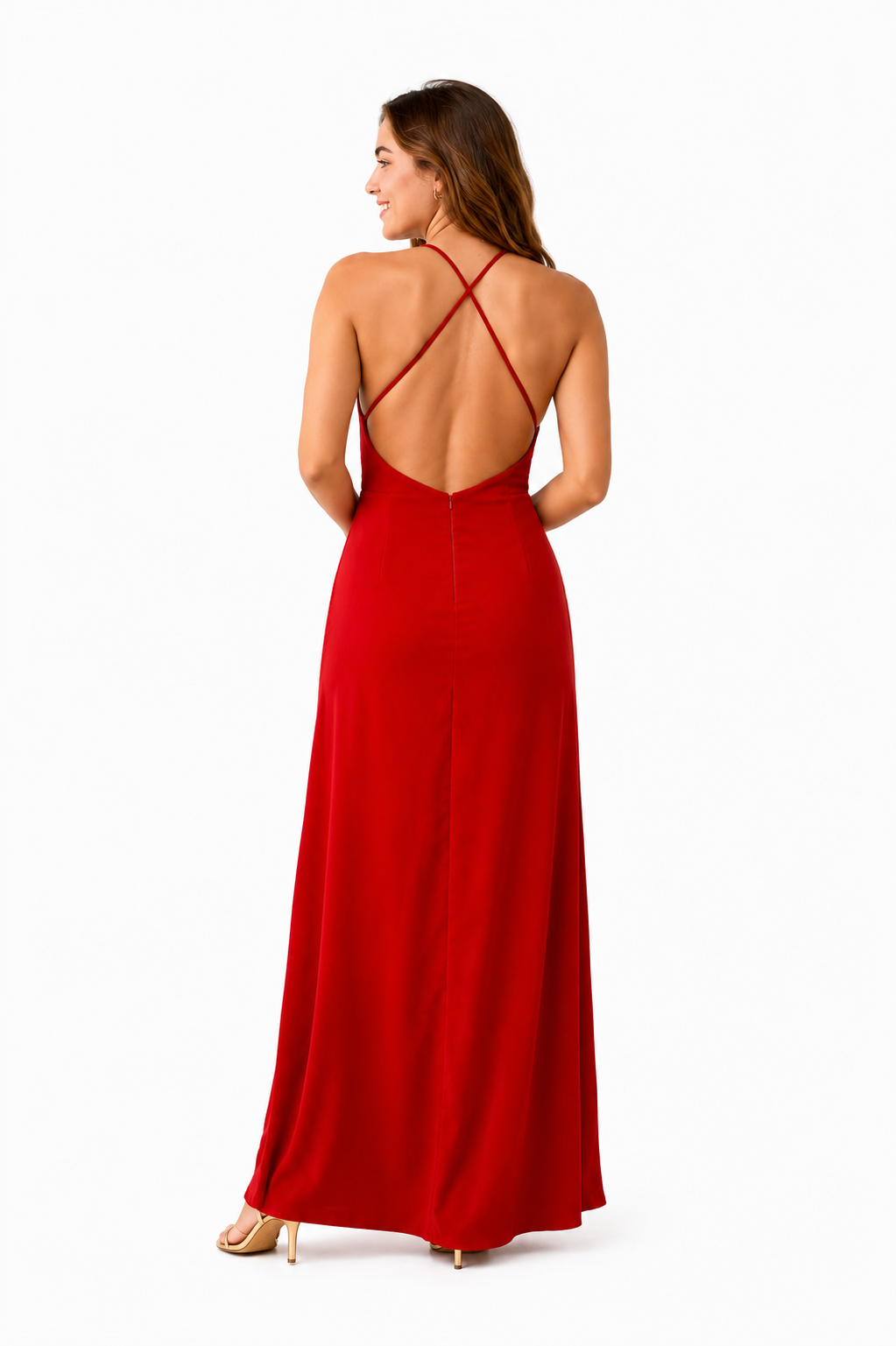 Arriendo de Vestido rojo italiano cruzado