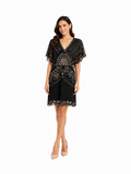 Arriendo de Vestido corto negro con brillos y lentejuelas
