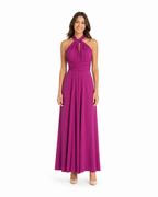 Arriendo de vestido largo multiforma morado intenso