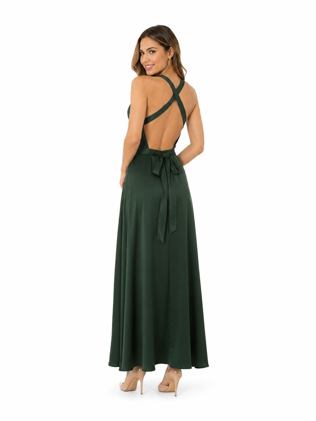 Arriendo de vestido largo verde