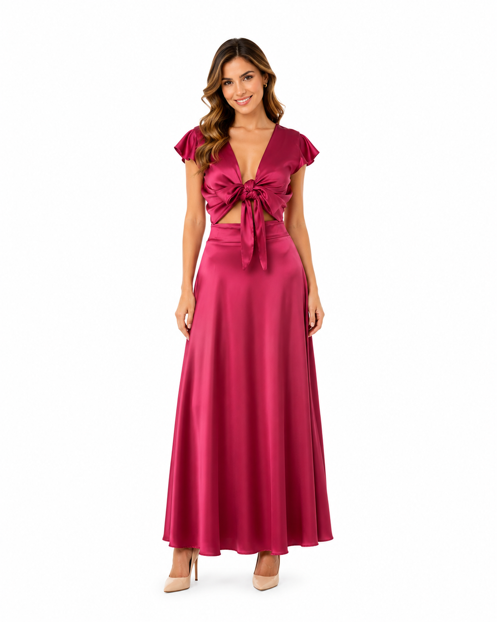 Arriendo de conjunto fucsia oscuro ajustable
