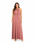 Arriendo de vestido largo rosado claro multiforma