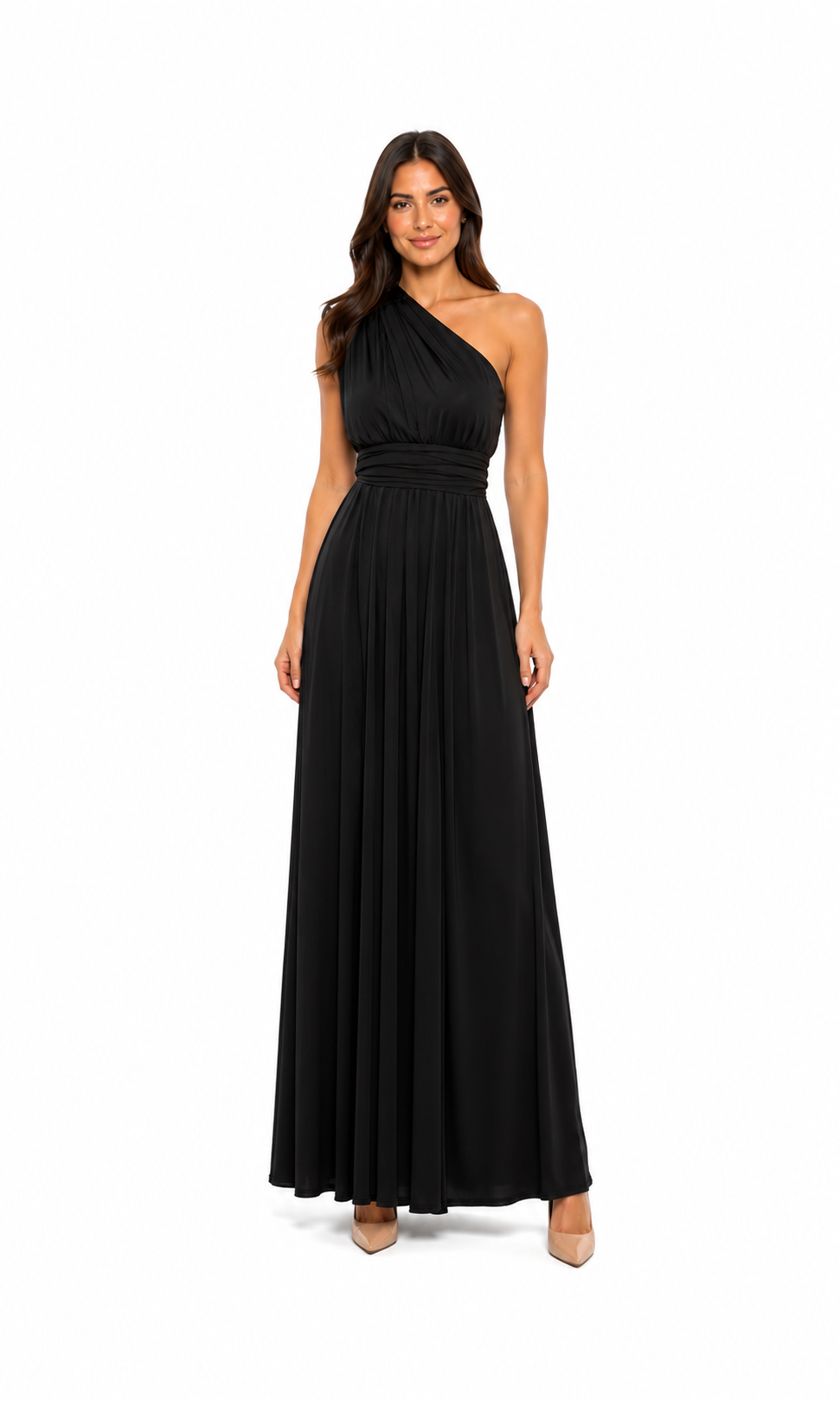 Arriendo de vestido largo multiforma negro