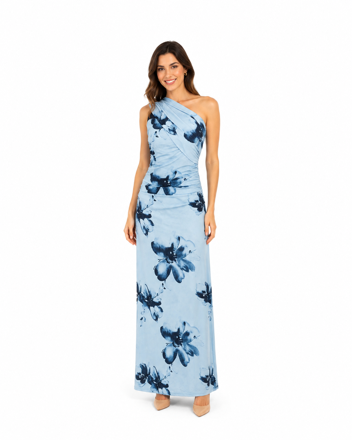 Arriendo de vestido largo celeste con azul de Australia