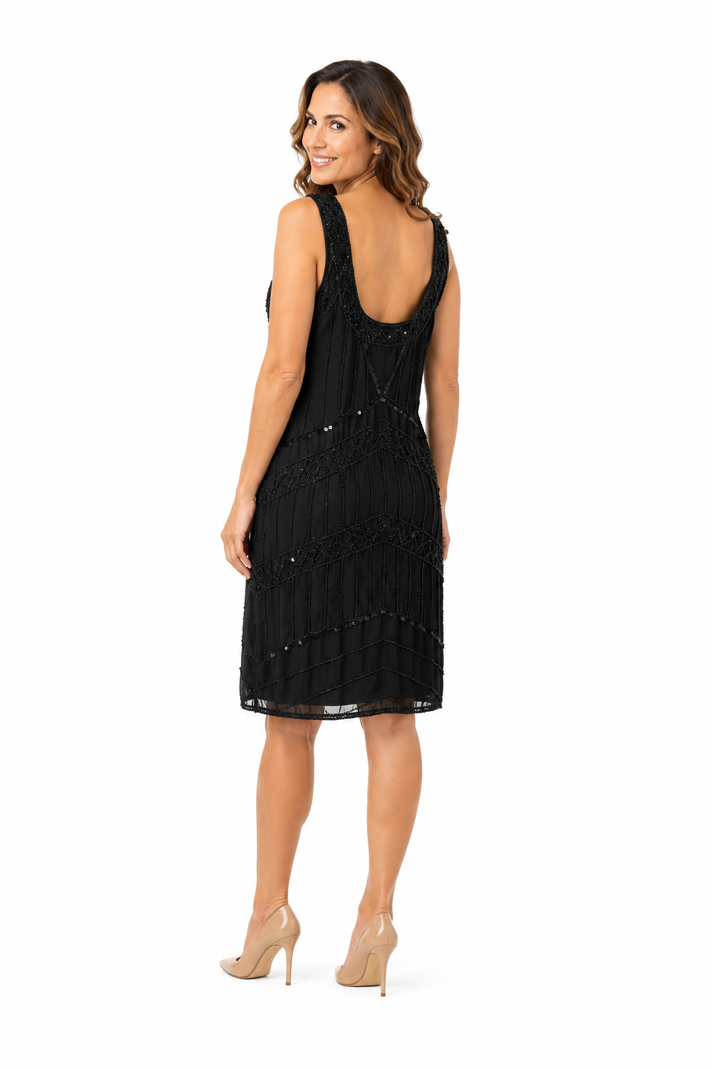 Arriendo de vestido corto negro con lentejuelas marca Debut