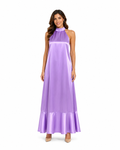 Arriendo de vestido lila satin largo coleccion Chic Dress Project espalda descubierta