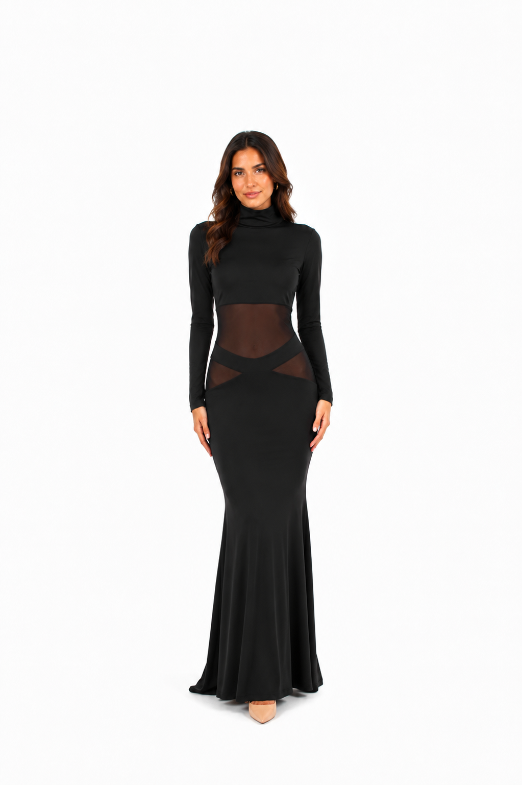 Arriendo de Vestido largo negro marca Aiirz apretados con transparencias