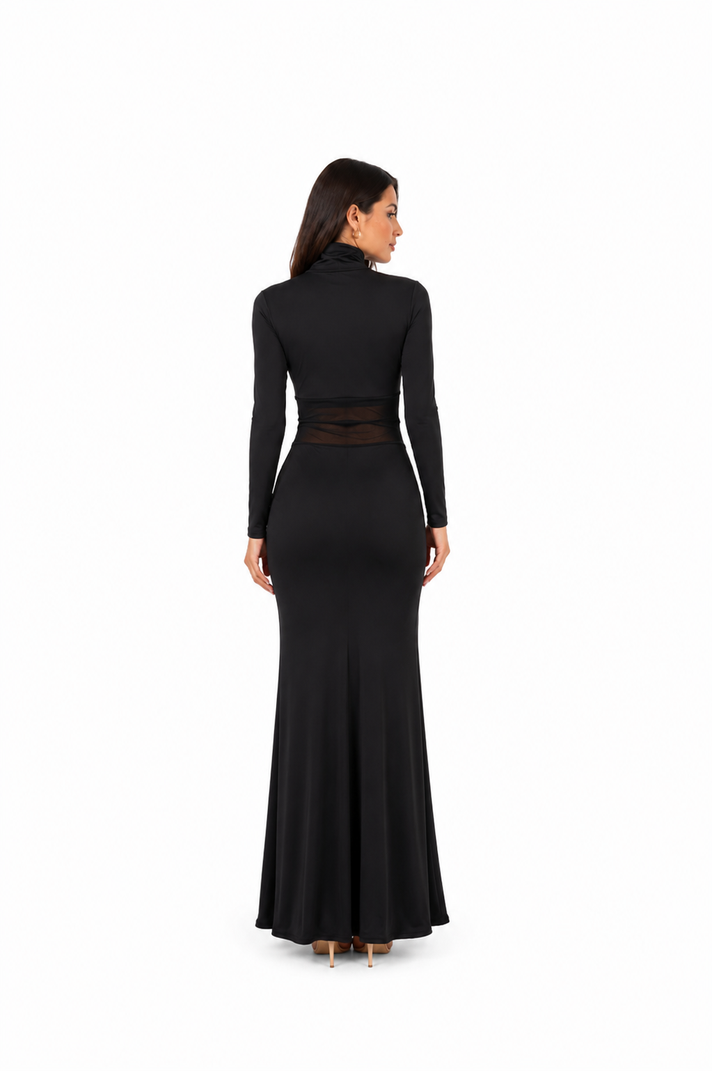 Arriendo de Vestido largo negro marca Aiirz apretados con transparencias