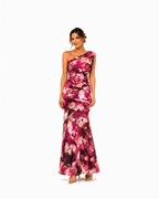 Vestido plisado elasticado con estampados español largo