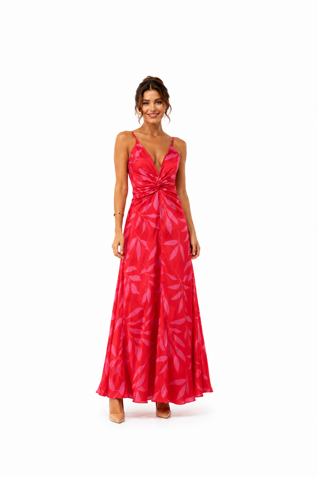 Arriendo de vestido lycra floreado bicolor talla unica largo