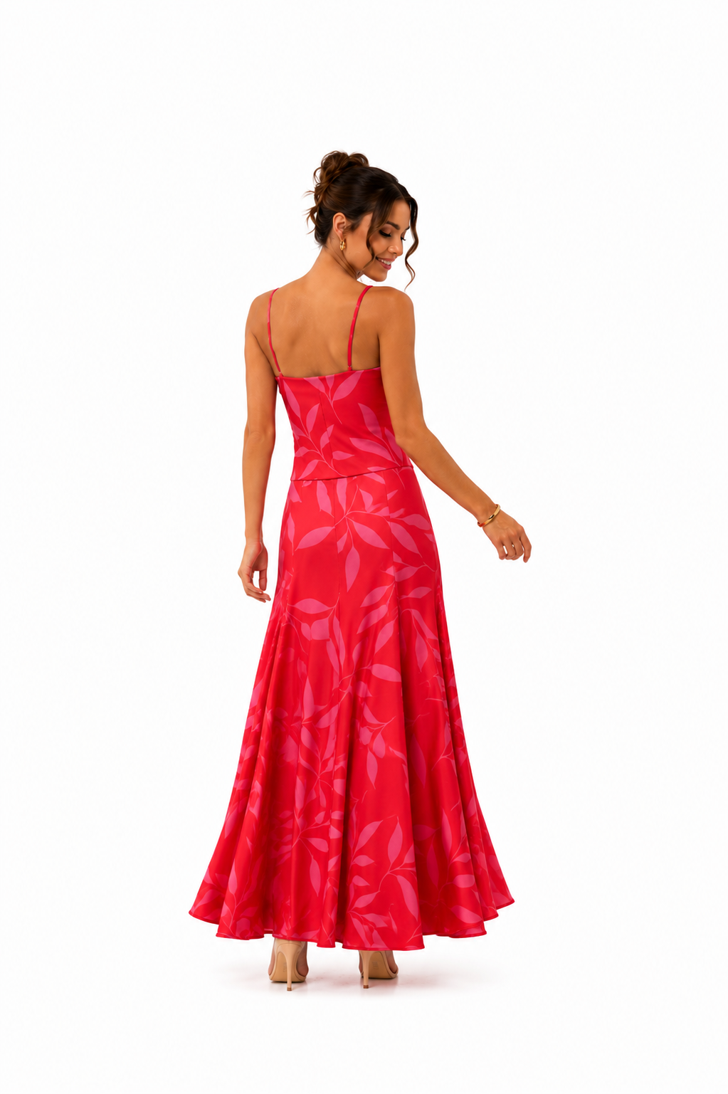 Arriendo de vestido lycra floreado bicolor talla unica largo