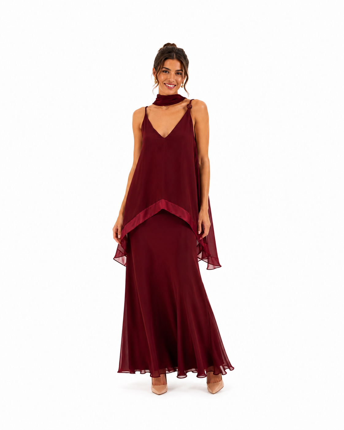 Vestido largo burdeo BAOBAB Colección Colombia