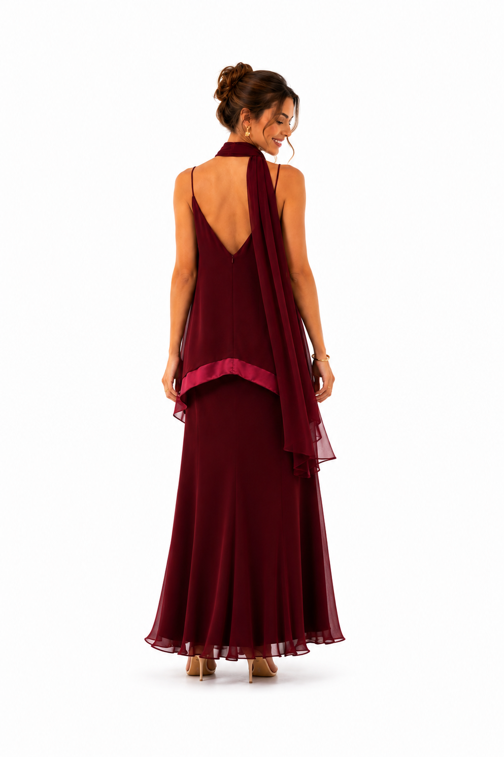 Vestido largo burdeo BAOBAB Colección Colombia