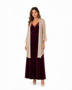 Arriendo de abrigo kimono dorado con brillos 3/4