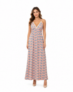 Arriendo de vestido largo estampado