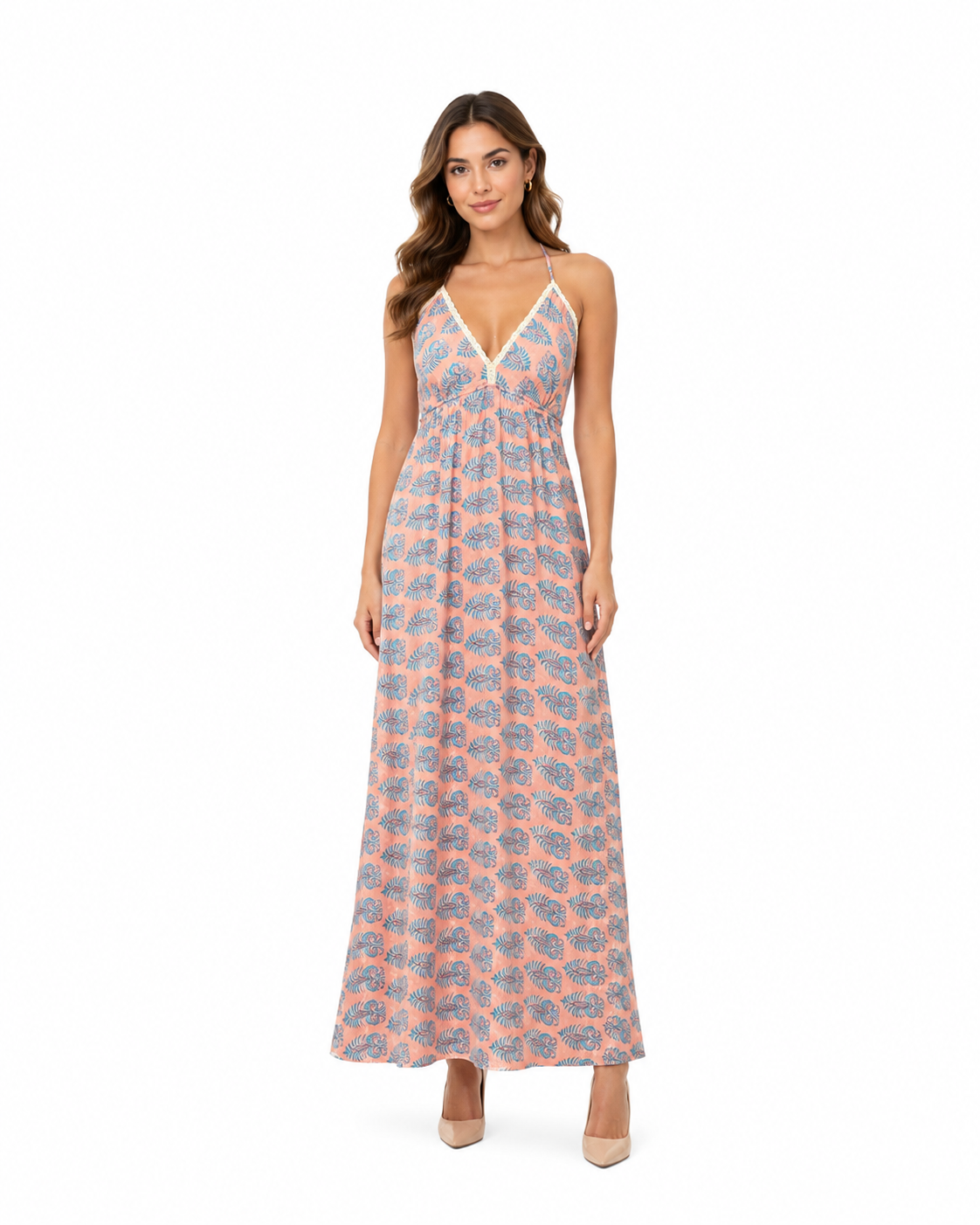 Arriendo de vestido largo estampado