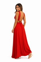 Arriendo de Vestido Largo rojo espalda tirantes gruesos