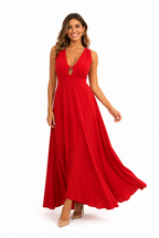 Arriendo de Vestido Largo rojo espalda tirantes gruesos