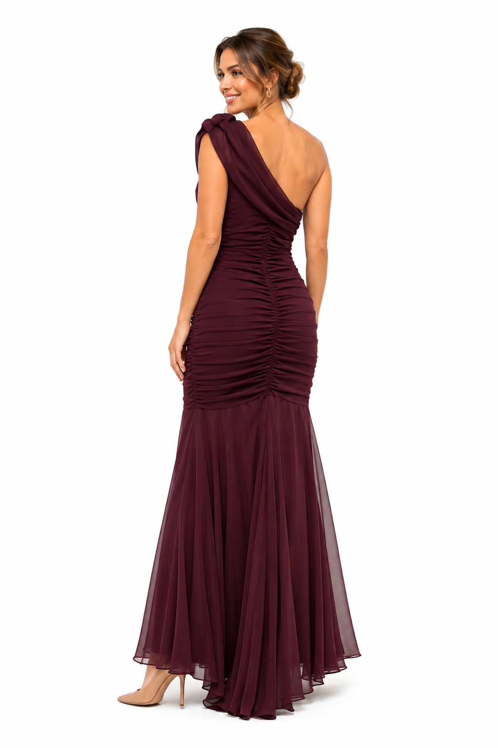 Vestido burdeo español