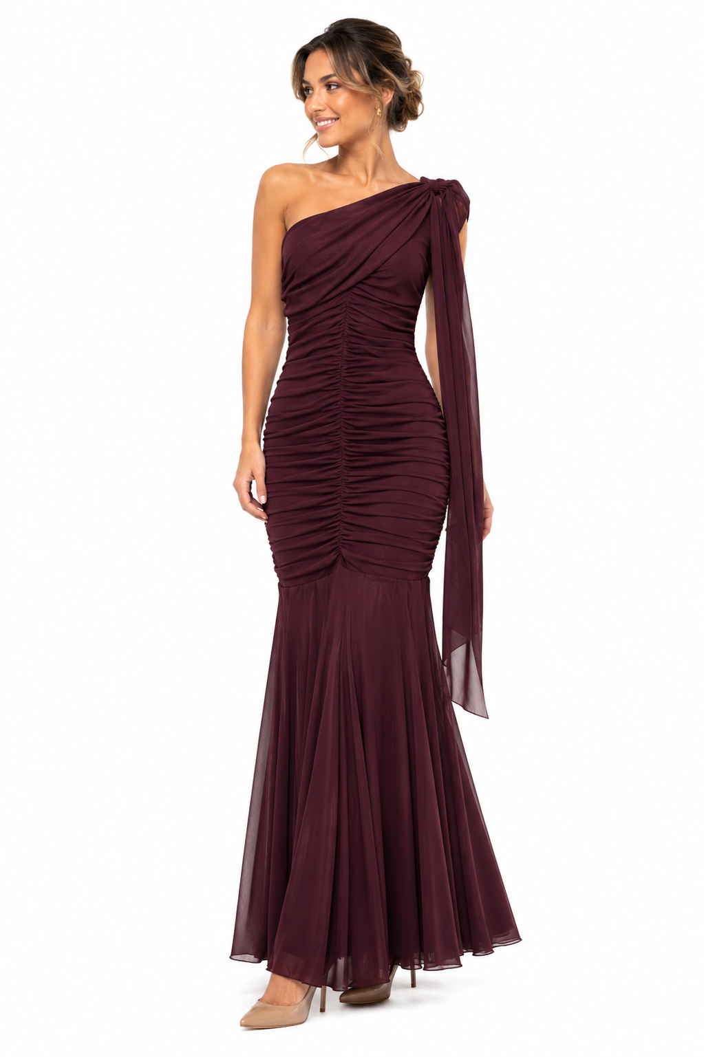 Vestido burdeo español
