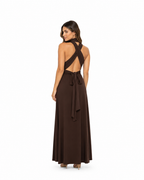Arriendo de Vestido largo multiforma cafe de lycra