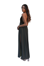 Arriendo de Vestido largo verde musgo escote en V