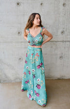 Arriendo de Conjunto India Chic Verde con Flores