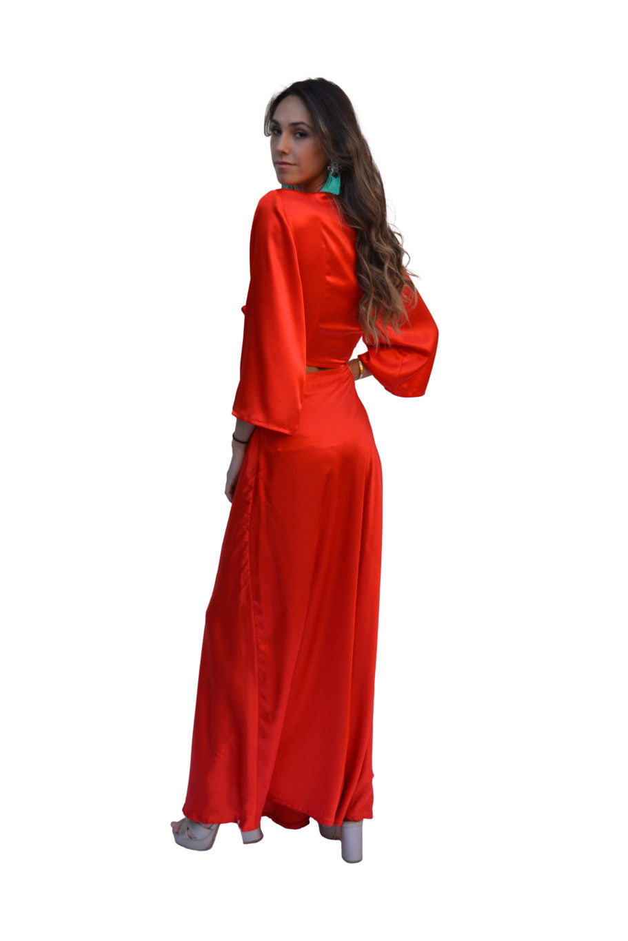 Arriendo de Conjunto de seda rojo marca Chic Dress Project
