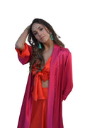 Arriendo de Kimono seda fucsia