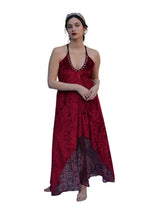 Arriendo de Vestido Largo plush burdeo tirantes