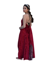Arriendo de Vestido Largo plush burdeo tirantes