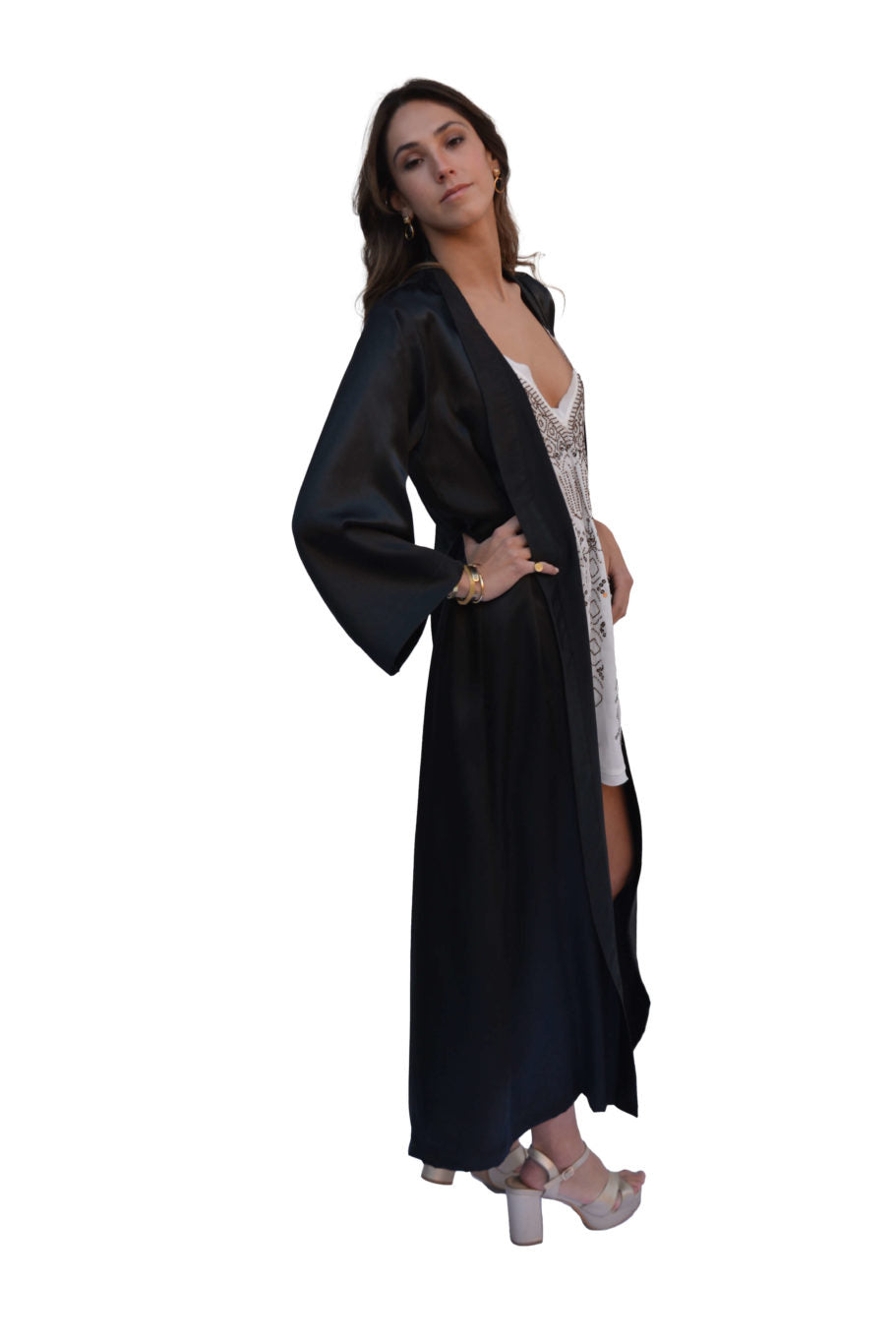 Arriendo de Kimono seda negro